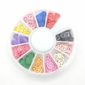 ミニスライス スマイル 12種類 ケース入り レジン ネイル 5mm アクセサリーパーツ ビーズクラブ