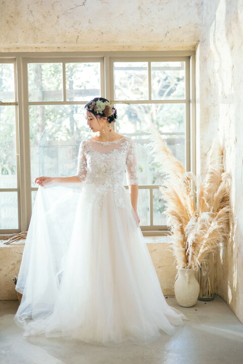 楽天市場】ウエディングドレス 二次会 お花 フィッシュテール ロング  