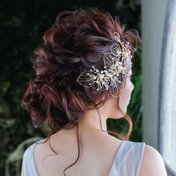 楽天市場 ウエディング ヘアアクセサリー ヘッドドレス ワイヤー お花 フラワー 前撮り ブライダル 結婚式 二次会 Dress Chocolat