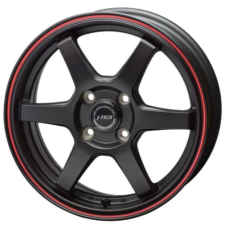 楽天市場】S6 軽用14インチホイール4本セット J-TECH S-6 ブラックED  