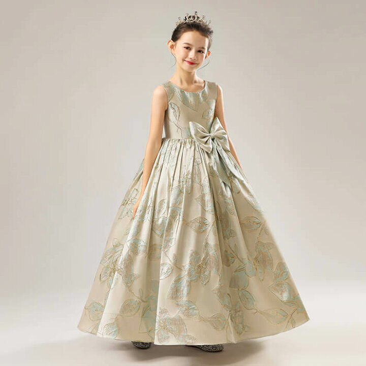 楽天市場 子供ドレス 豪華 上質 ジャガード生地をふんだんに使用したジュニアドレス ラメ 女の子 ロングドレス コンクール ドレス 子供ドレス ワンピース ピアノ 子どもドレス 発表会 結婚式 キッズドレス 140 150 160 高級ドレス こどもドレス フォーマル Angela楽天