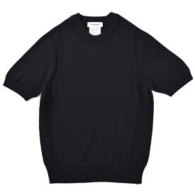 GRANSASSO グランサッソ ソフトコットン ニット クルーネック ショートスリーブ Tシャツ 24111/18144 BLACK