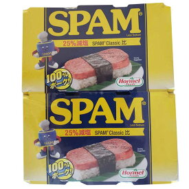 動画あり　HORMEL SPAM　レスソルトスパム ランチョンミート 340gx6缶【25％減塩タイプ】