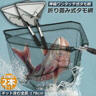 「ランキング受賞！」 タモ網 玉網 タモ網 2個セット ランディングネット ワンタッチネット すくい網 三…