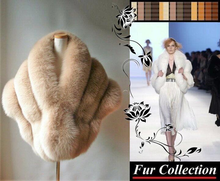 楽天市場】フォックスファーケープ毛皮リアルファーマフラーストール  