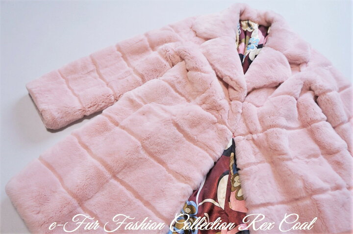 楽天市場】桜ピンクフォックスファー×シェアードレッキス毛皮コート 