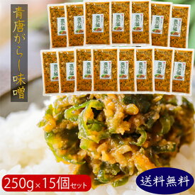 【送料無料】青唐辛子味噌 250g×15個セット 青唐がらし味噌 ご飯のお供 信州味噌 青とうがらし 味噌 青唐辛子 おかず味噌 お酒のおつまみ 万能調味料 季折