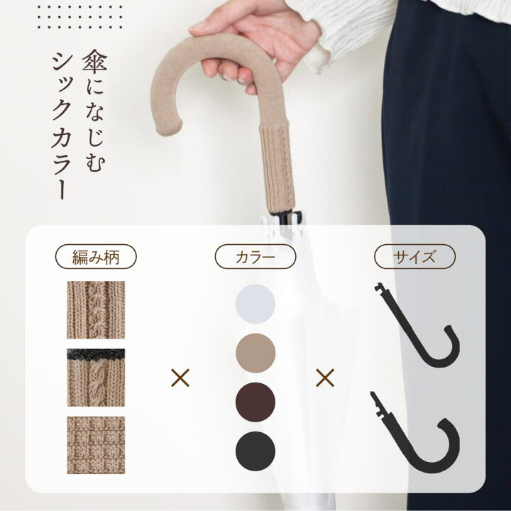 楽天市場】itofumi 傘の柄カバー 傘の持ち手カバー 単色 ケーブル  