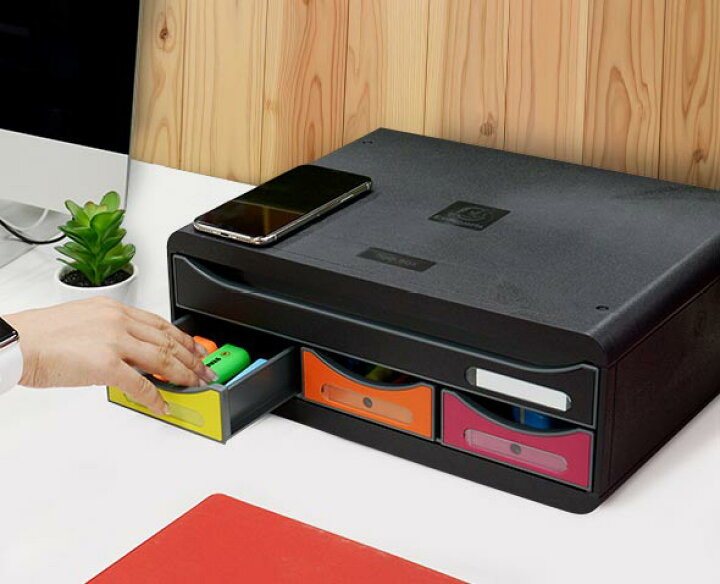 楽天市場 Exacompta エグザコンタ ツールボックス Qi ワイヤレス充電対応 事務用品 オフィス デスク 文房具 デザイン 文具 ステーショナリー 引き出し 書類 収納 充電器 スマホ 海外 輸入 プレゼント 上司 リモート ギフト おしゃれ文具専門店イー オフィス