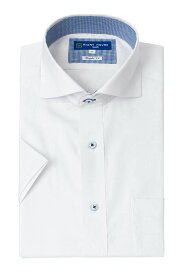 ワイシャツ 形態安定 半袖 ホワイト 白 ドビー カッタウェイ レギュラー フィット 消臭 吸水速乾 シャツハウス メンズ