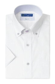 ワイシャツ 形態安定 半袖 白ドビー ホワイト ボタンダウン レギュラー フィット 消臭 吸水速乾 シャツハウス メンズ
