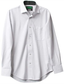 ノーアイロン ワイシャツ ニットシャツ 長袖 グレー ストライプ ワイドカラー スリム シャツハウス メンズ シャツ 裄詰め不可 2403ft