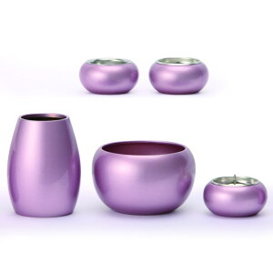 5点セット まどろみ 夕がすみ ピンク 仏具セット 5具足 花立 灯立 香炉 仏器 茶湯器 おしゃれ モダン 真鍮製 仏壇 日本製