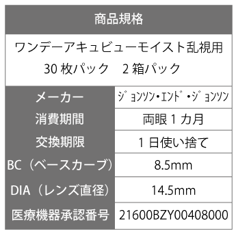 【送料無料】ワンデーアキュビューモイスト乱視用2箱セット(コンタクトレンズコンタクト1日使い捨てワンデー1dayジョンソンモイストacuvue30枚30枚UVカットジョンソン・エンド・ジョンソン)