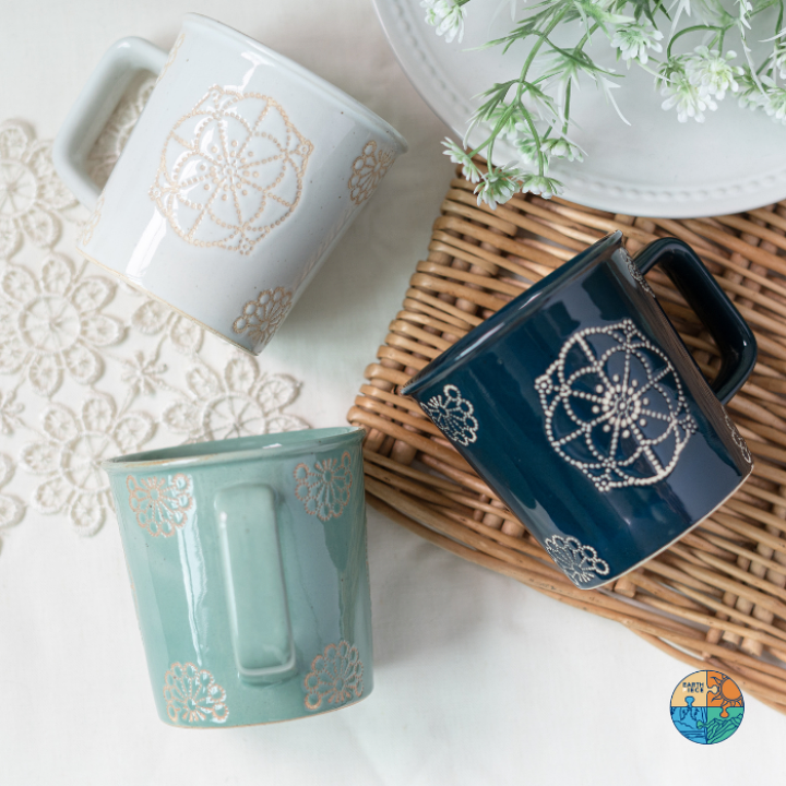 楽天市場】波佐見焼 マグカップ ステッチ 軽量 おしゃれ かわいい 食器