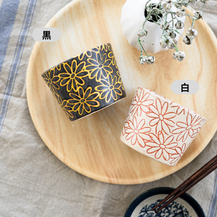 楽天市場】波佐見焼 そば猪口 撥水花散らし 長十郎窯 コップ カップ