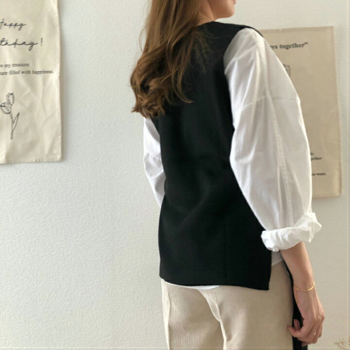 楽天市場 母の日 ニットベスト サイド スリット ニットジレ 重ね着 レイヤード おしゃれ オシャレ 人気 大人かわいい 海外 セレブ 韓国ファッション インスタ映え リボン ノースリーブ Vネック Earth Valley ストール バッグ