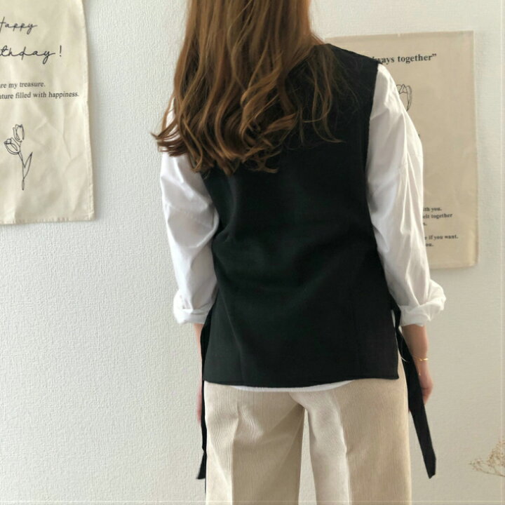 楽天市場 母の日 ニットベスト サイド スリット ニットジレ 重ね着 レイヤード おしゃれ オシャレ 人気 大人かわいい 海外 セレブ 韓国ファッション インスタ映え リボン ノースリーブ Vネック Earth Valley ストール バッグ