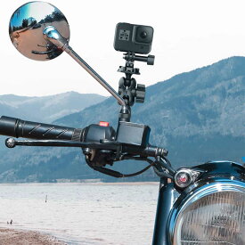 オートバイバイクミラーマウントベース ウェアラブルカメラ カメラ固定 2点位置の360度回転 ハンドルバー ミラーマウント ブラケット スポーツカメラマウント Gopro Hero10 Hero9 Gopro Hero8 7 6 5 4 3 2 DJI Action アクションカメラ 送料無料