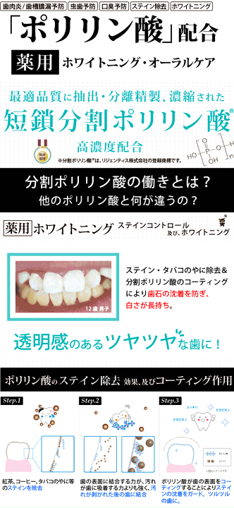 楽天市場 送料無料 薬用 ポリリンジェル Ex 60g 約2ヶ月分 歯磨きジェル 発泡剤 研磨剤 香料ゼロ ポリリン酸配合 ショップチャンネル でも 人気 ポリリンホワイト マニキュア リジェンティス Ecデザインショップ