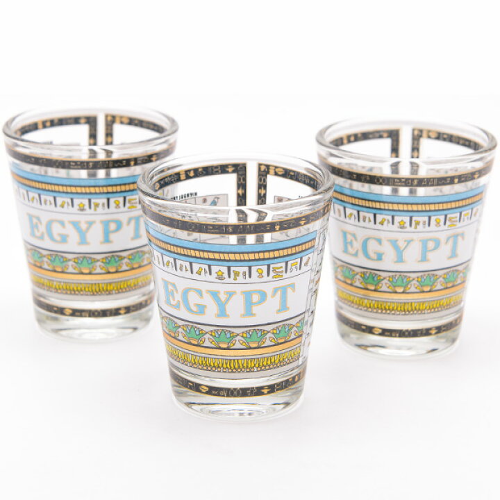 楽天市場】エジプトショットグラス 3個セット 6cm 象形文字 Egypt 