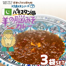 【3袋セット】パキスタン風 羊の脳みそカレー（200g/1人前） レトルト 食品 カレー 世界のごちそう博物館 保存食 SDGs おうち時間充実 キャンプ飯 旅行気分 海外旅行 世界旅行