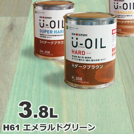 U-OIL（ユーオイル） オイルステイン ハード H61 エメラルドグリーン[3.8L] 屋内外 木部用 国産 自然塗料