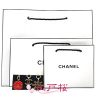 CHANEL シャネル ショッパー 紙袋 (ショッピング バック 手提げ 袋) 3枚セット #チャーム付き