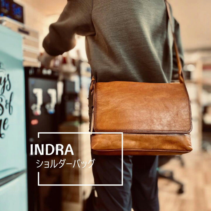 楽天市場】INDRA メンズ ショルダーバッグ レザー 革 本革 牛本革  