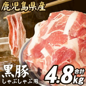 【今だけ！20％OFF】訳あり 黒豚肉 しゃぶしゃぶ用 4.8kg お買い得 豚肉 しゃぶしゃぶ 24人前 鹿児島県産 スライス こま切れ 切り落とし メガ盛り 国産 九州産 冷凍 フードロス 食品ロス 訳アリ 応援 在庫処分 食品 中元 お中元 御中元