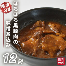 大容量 鹿児島県産 黒豚 ほろほろ味噌煮込み 12袋 12人前 業務用 【送料無料】 鹿児島 お土産 レトルト レトルト食品 惣菜 総菜 おかず ご飯のおとも 国産 みそ煮込み かごしま土産