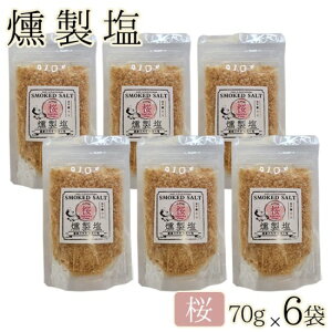 【500円 OFFクーポン】送料無料 高江未来学校 燻製塩 ( 桜 ソフト ) 70g×6袋 ギフト 贈り物 お土産 薩摩川内市 甑島 天然塩 鹿児島 薩摩川内 オフィスHIGASHI 高江 贈り物 お土産 銘品 サクラ プ