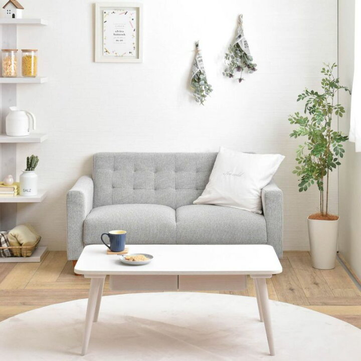 楽天市場 ソファ ソファー 2人掛け 安い コンパクト おしゃれ 小さめ 2人掛けソファ 二人用 格安 肘置き 二人がけ 高級感 ふかふか リビング 2人用 北欧 Elmono 家具 ラグ カーペット