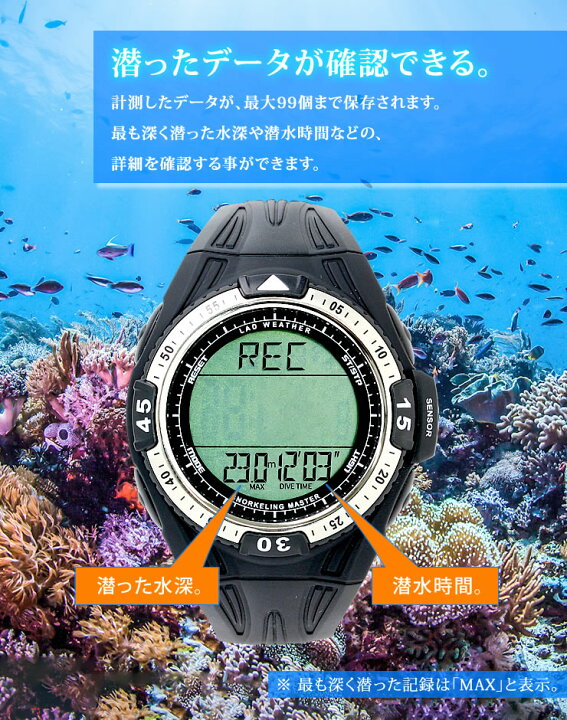 楽天市場】スイス製センサーを搭載したダイバーズウォッチ 水深/水温 