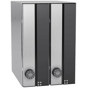 ダイケン ポスト 大型郵便物対応型 集合郵便受 ポステック 前入れ前出し CSP-131T-2DK 静音ダイヤル錠 縦型 2戸用 フラップ黒