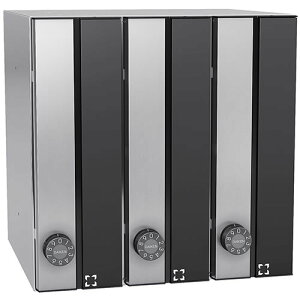 ダイケン ポスト 大型郵便物対応型 集合郵便受 ポステック 前入れ前出し CSP-131T-3DK 静音ダイヤル錠 縦型 3戸用 フラップ黒