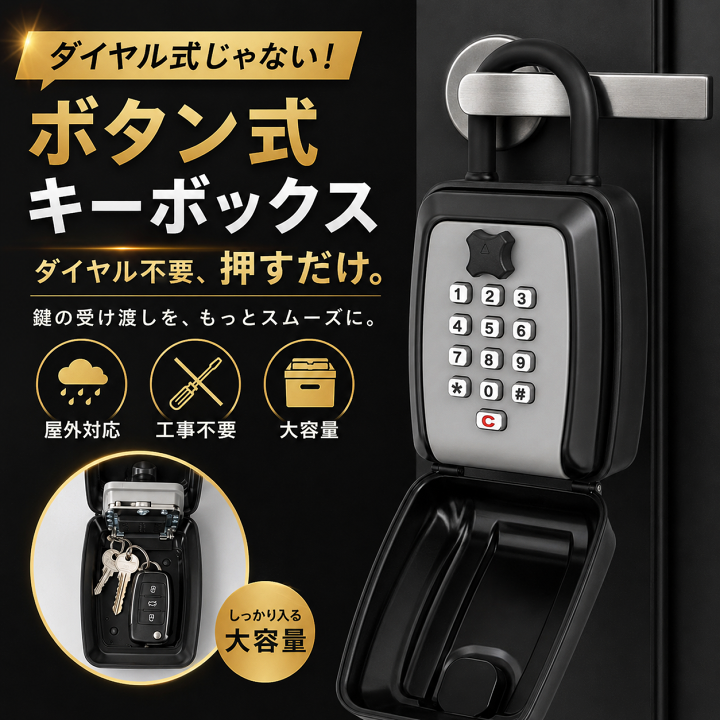 楽天市場】屋外対応 防水・防塵 キーボックス （ボタン式）防水カバー
