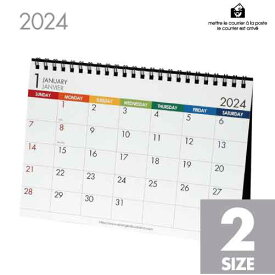 [メール便可] カレンダー 卓上 2024年 1月始まり カラーバー 書き込み シンプル etranger エトランジェ 公式通販サイト