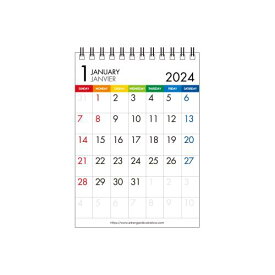 [メール便可] カレンダー 卓上 A6 2024年 1月始まり カラーバー シンプル 公式通販サイト