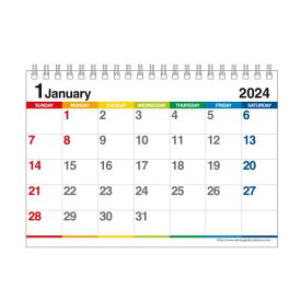 [メール便可] カレンダー 卓上 B6 2024年 1月始まり カラーバー 書き込み シンプル 公式通販サイト