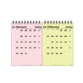 [メール便可] カレンダー 卓上 B6 2024年 1月始まり PASTEL 2か月 書き込み シンプル 公式通販サイト