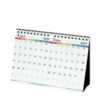 カレンダー 4月始まり 卓上 B6 2024年 カラーバー 2か月 書き込み シンプル 公式通販サイト