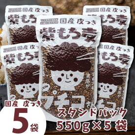 国産 皮つき 紫 もち麦 プチコさん 2.75kg（550g×5袋）スタンドパック ダイシモチ アントシアニン 腸内環境 食物繊維 送料無料 【m20off-01】