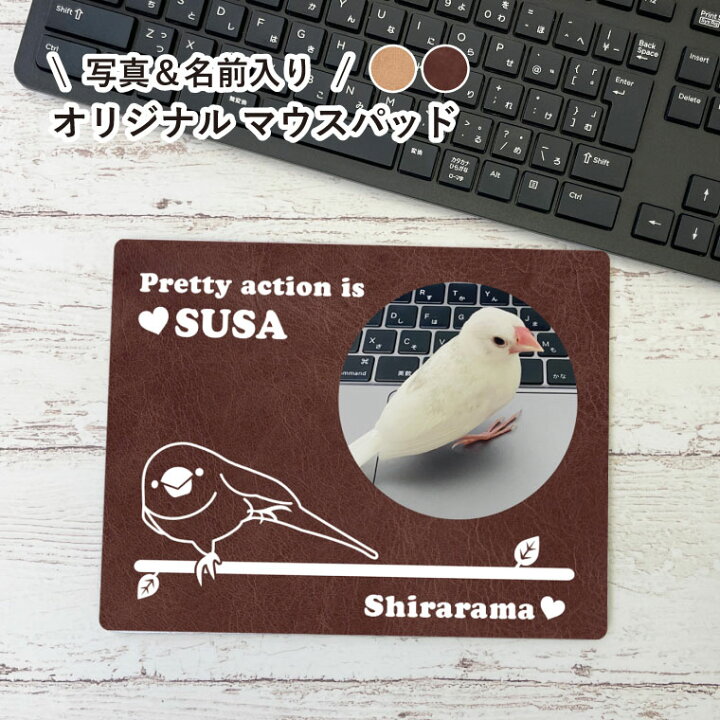 楽天市場 母の日 プレゼント ペット 写真 名入れ 名入り マウスパッド スサー 鳥 インコ マウスパット 名入れ プリント か オーダーメイド デスクワーク テレワーク 鳥雑貨 鳥グッズ ギフト プレゼント ペットグッズならエブリーペット