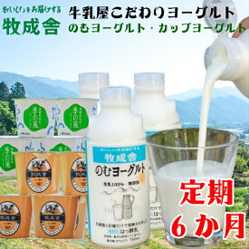 【ふるさと納税】《定期便》こだわりヨーグルトセット 6回お届け 牧成舎 のむヨーグルト 生クリームヨーグルト 季の風 15個セット 定期便 お楽しみ[Q411]60000円