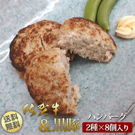 【ふるさと納税】佐賀牛ハンバーグ(130g×4個)&黒豚ハンバーグ(130g×4個)の食べ比べ（BN078）