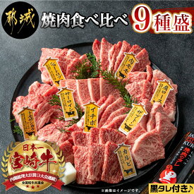 【ふるさと納税】都城産宮崎牛 焼肉食べ比べ9種盛 - 牛肩ロース/カルビ/マルシン/トモサンカク/ザブトン/ショートリブ/内モモ/サーロイン/イチボ 国産ブランド牛肉 宮崎牛 焼き肉・BBQ・バーベキュー 各70g 送料無料 AE-3102【宮崎県都城市はふるさと納税二年連続日本一!!】