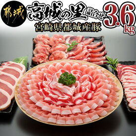 【ふるさと納税】都城産豚「高城の里」わくわく3.6kgセット - 豚肉セット(ロースとんかつ/豚バラ焼肉/豚肩ローススライス/切り落とし/ロース・バラしゃぶしゃぶ肉) おうち時間 送料無料 MJ-8404【宮崎県都城市はふるさと納税二年連続日本一!!】
