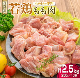 【ふるさと納税】鶏肉≪小分けで便利≫若鶏モモ肉(計2.5kg)250g×10袋【宮崎県産】