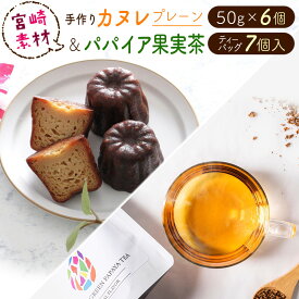 【ふるさと納税】宮崎素材の手作りカヌレ！プレーンタイプ&パパイア果実茶